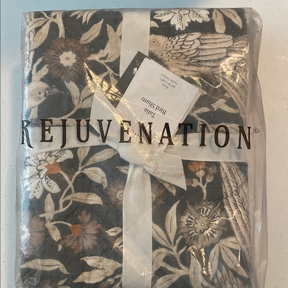 Rejuvenation Talia Handstitched Birds Euro Sham - Picture 4 of 6